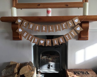 Handmade Hen Party Paper Bunting - Can Be Personalised With First Name