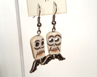 Dia de los Muertos Day of the Dead skull wings earrings