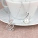 1 piece zircon solid sterling silver necklace setting, necklace blank without pearl, jewelry DIY, gift DIY
