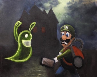 luigi mansion boo king mario shirt ghost super painting