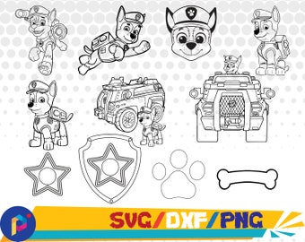 Chase svg,dxf,png/Paw Patrol svg,dxf,png/Paw patrol clipart for Silhouette,Cricut,Design,Print and any more