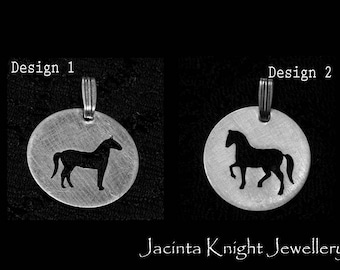 Sterling silver horse pendant - 14mm, 16mm, 19mm or 22mm