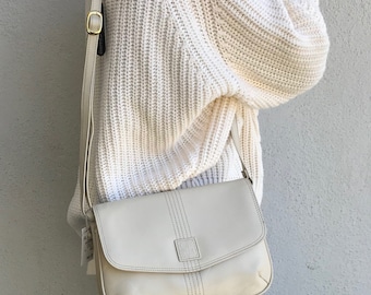 Beige Leather Giani Bernini Crossbody Purse - Vintage