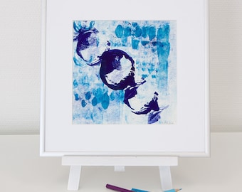 Abstract image, blue-violet, original, mixed media, acrylic, modern, for her, for him, home decode, type, #christmas, #Weihnachten