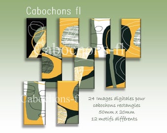 Digital images for rectangle cabochons abstract art