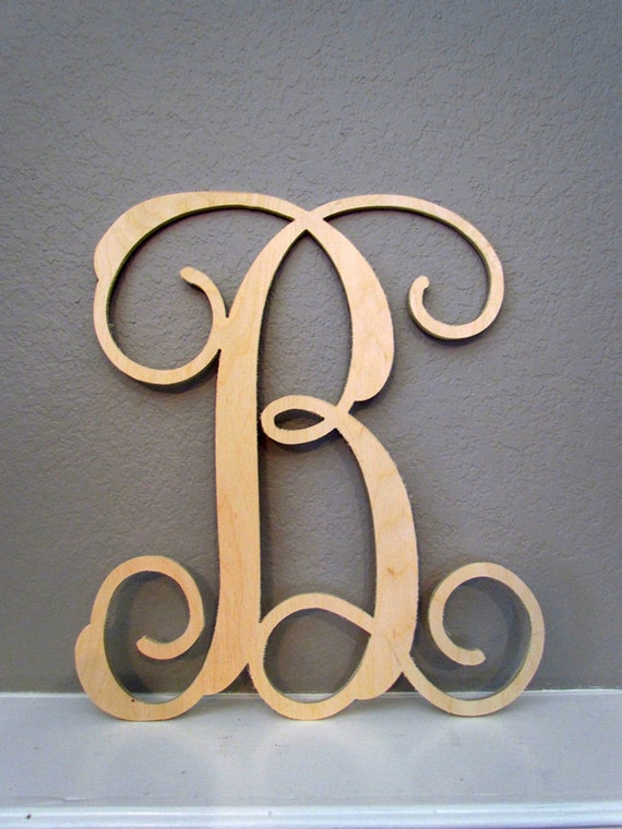 18 Wood Vine Monogram Letter Single Wooden Letters