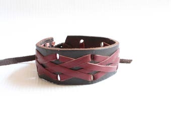 Leather cuff-Leather bracelet-Boyfriend gift--African bracelet-Maasai bracelet-Mens bracelet-African jewelry-Kenyan bracelet-Maasai jewelry