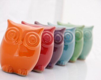Ceramic owl decor, Handmade pottery, Nursery decor, Owl home decor, Housewarming gift, Baby room decor, Owl kitchen decor