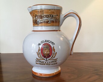 Vintage Pottery Glenlivet Scotch Handled Pitcher, Flower Vessel Vase, made in France by REVOL