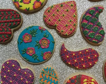 30 Mixed Biscuits - Indian Bollywood Henna Mehndi Biscuit Cookies