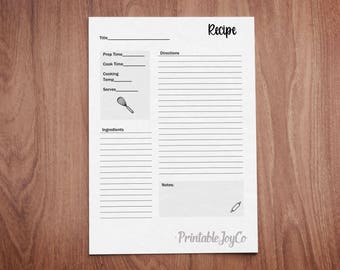 recipe planner happy planner printable printable recipe blank recipe journal