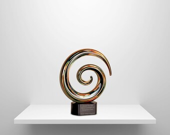 Glass Art Personalized Recoginition Award- Swirl Design