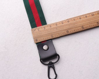 1"(25mm) Key FOB / KeyChain / Wristlet Green and Red keychain with Lobster Clasp,on webbing friends teacher gifts under 10(rb87)