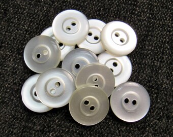 Eggshell Glow: 3/4" (19mm) Off-White Buttons - Set of 12 New / Unused Matching Buttons