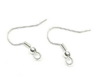 Lot 10 18 mm Silver Earring hooks