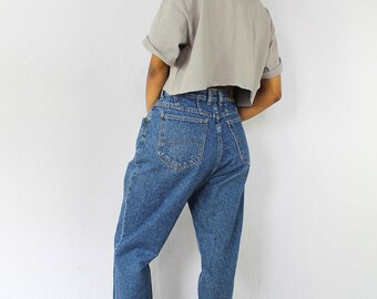 Vintage Lee Jeans Mom Jeans High Waist Jeans Vintage Denim 90s Jeans Womens Jeans Medium Wash Jeans