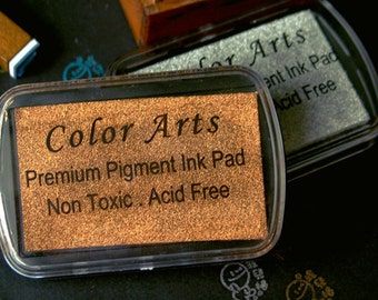 Copper Stamp Ink Pad - DIY Oil Based Print Craft Pad For Rubber Stamps Paper Wood - 9cmx6cm