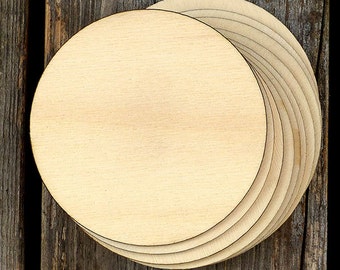 10x Wooden Plain Round Circles Craft Shapes 3mm Plywood