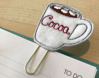 Cocoa Felt Planner Clip - Paper Clip - Bookmark