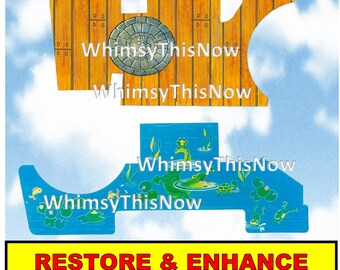 Vintage Fisher Price Little People Replacement Litho Sticker Decal 993 Castle Moat & Floor Play Family