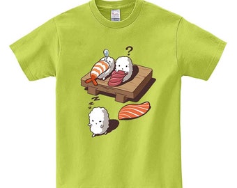 Funny Sleep Walking Sushi, Japanese Foodie - Men, Women, Kids, Short Sleeve Tee Shirt, PrintStarTee Graphic Japan, Gift for Him, Dad