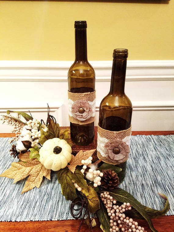 burlap wine bottle