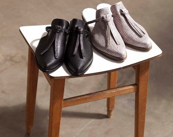 Blackless Loafers, Slip On Shoes, Slip On's, Mules, Mules Shoes, Leather Mules, Handmade Mules, Izzy // Free Shipping