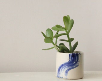 Succulent planter, Gift, White ceramic planter, Ceramic plant pot, Home decor, Hand decorated, Ceramic Pots