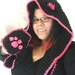 Pattern Harf Hooded Scarf with pockets and ears