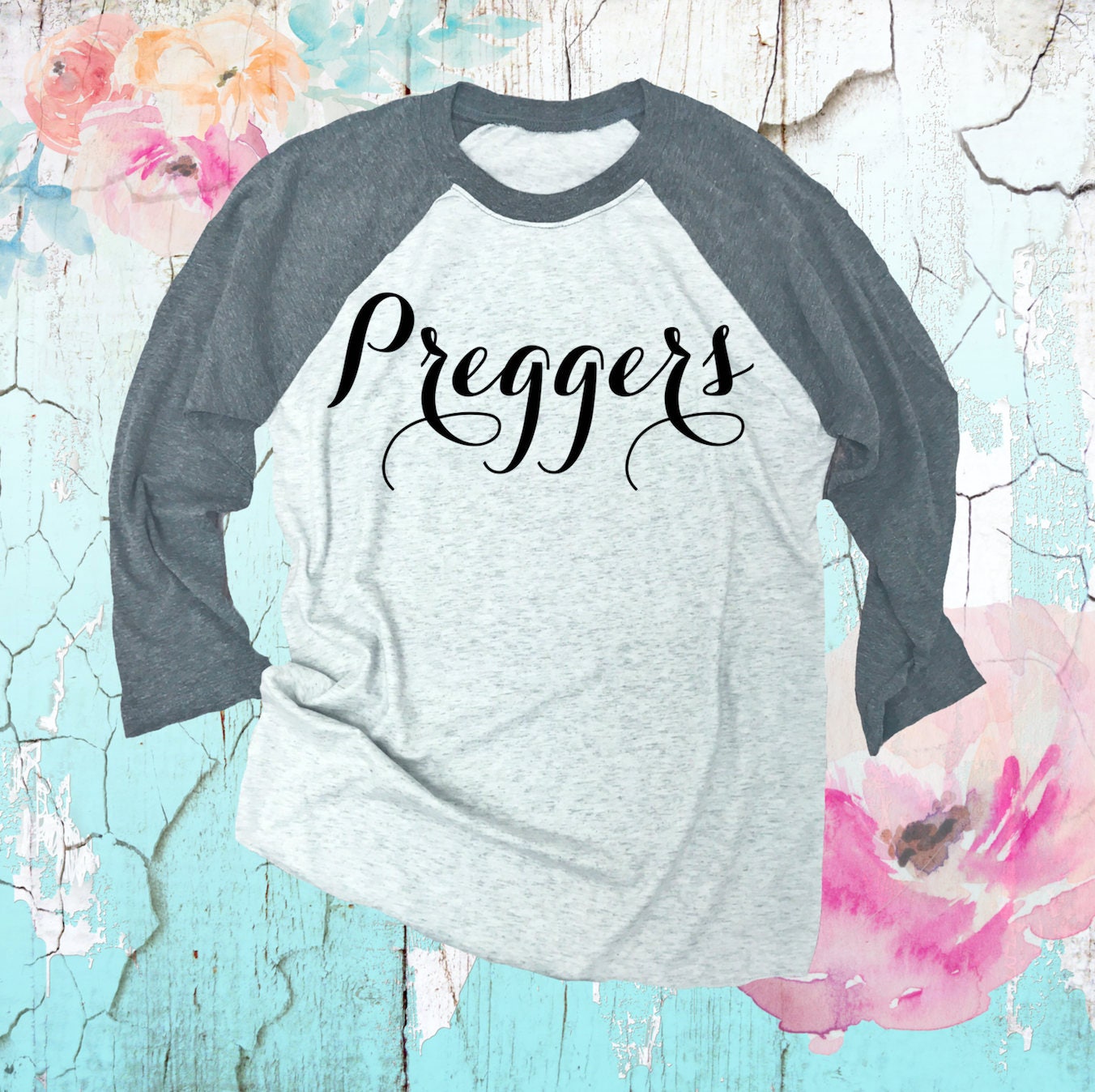Preggers Baseball Shirt. Pregnancy Tee Shirt. Pregnancy