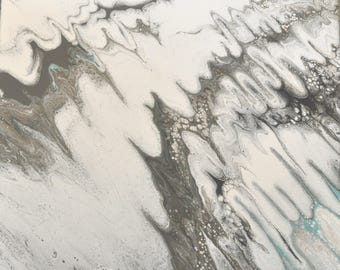Abstract painting using mixed media
