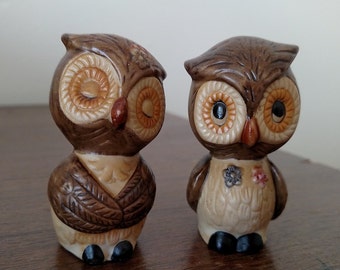 Vintage Owl Salt & Pepper Shakers
