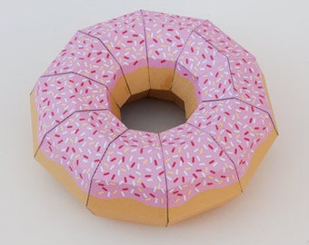 Donut 3d papercraft pdf, GIFT diamond tamplate for free