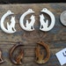 Howling Coyote Sitting in Moon Carved Bone Pendant Charm - One Piece - Stock No. DESIGN4