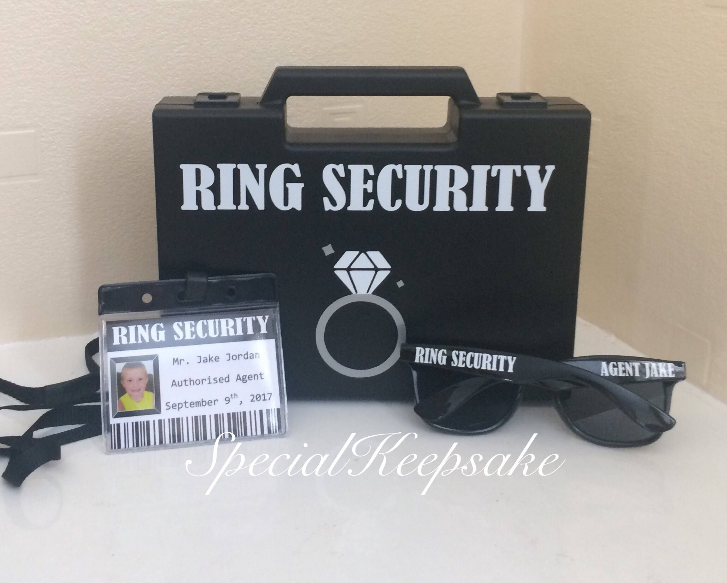 Ring Security Black Box Briefcase Sunglasses Agent Badge Ring