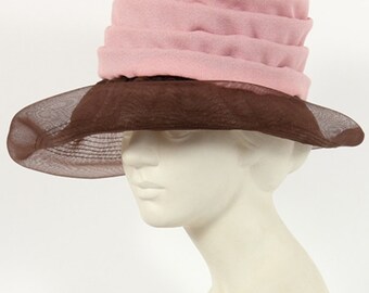 1960s Vintage antique pink hat