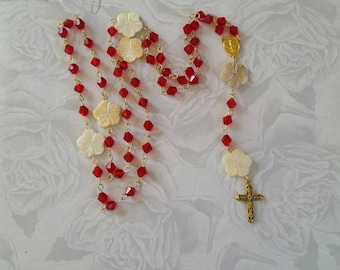 5 Decade Rosary Handmade Catholic Rosary unique Rosary baptism gifts#designer rosary prayer beads 1 of kind Rosary