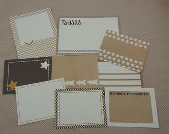 Set of 9 single cards, scrapbooking or cardmaking