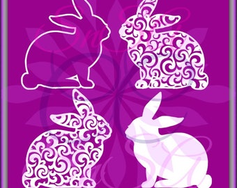 Easter Bunny SVG 1 Filigree Cross Flower Christ Name Pattern Bunny Basket Hunt Peep Chick Boy Girl Life Bow Ribbon 2018 Cricut Vinyl Decal.