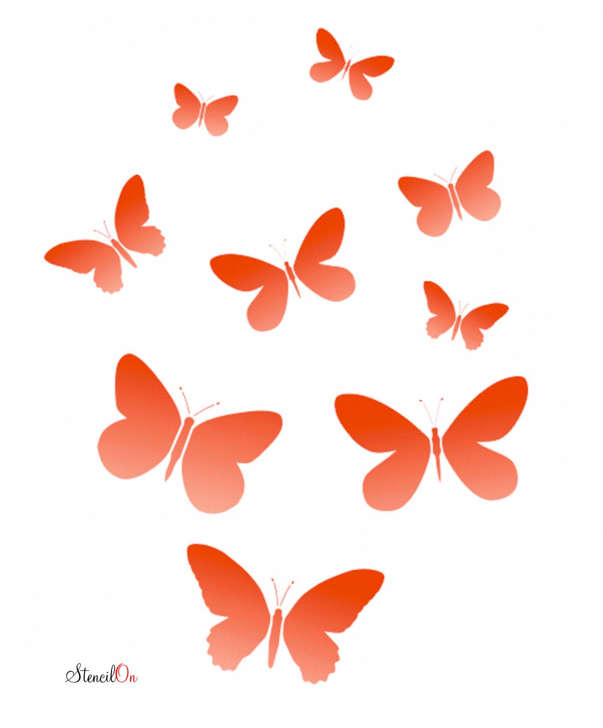 9 Piece Butterfly Wall Stencil Set