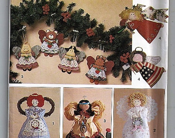 Angel Tree Topper and Ornaments in Two Sizes / Original Simplicity Crafts Uncut Sewing Pattern 7549