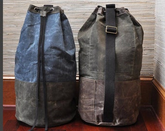 Monogrammed Waxed Canvas Laundry Bag, Personalized Waxed Canvas Laundry Bag, Laundry Bag, Laundry Tote, Laundry Duffel, Dormroom Laundry Bag