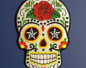 Sugar Skull Embroidered Patch