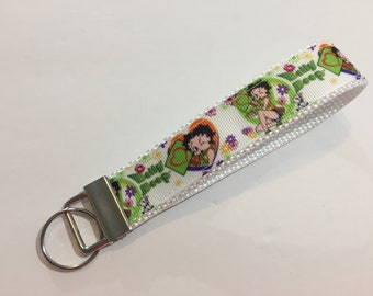 Green Betty Boop Key Fob Keychain wristlet