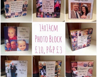 Freestanding Photo Block, Photo Gift Idea, wooden photo block, photo keepsake, wooden block, handmade gift, photo gift