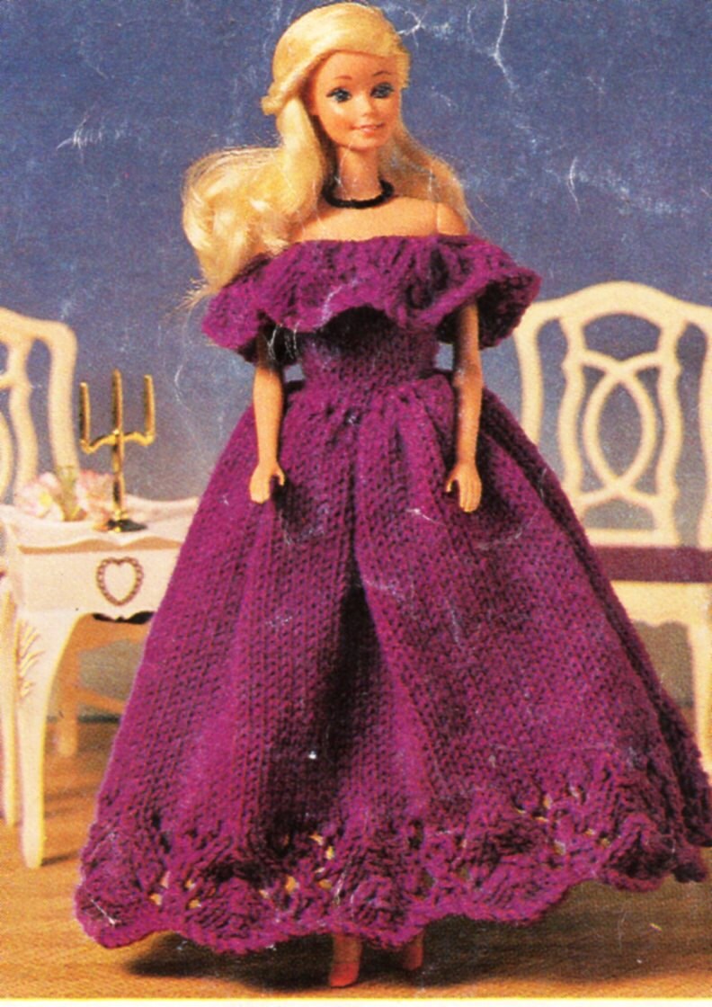 Barbie knitting pattern PDF Barbie clothes ballgown evening Barbie knitting pattern PDF Barbie clothes ballgown evening