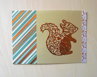 Card squirrel bronze / gold all occasions