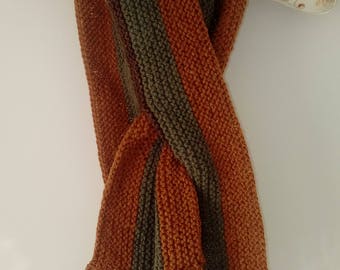 Beautiful buttoned handknitted cowl neckwarmer scarf - multi-coloured - FREE UK P&P