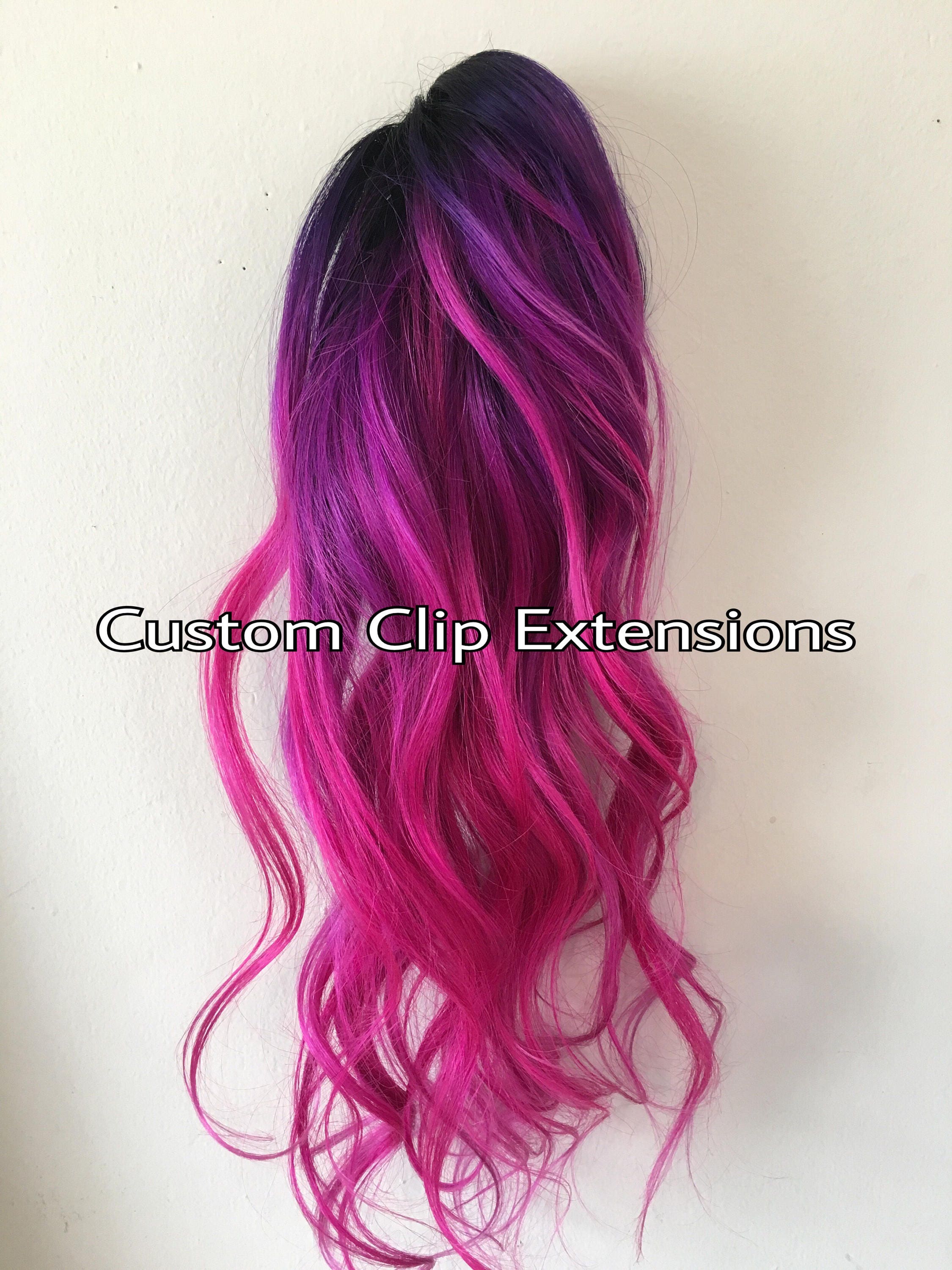 Hot Pink Magenta Clip In Hair ExtensionsMagenta Hair Pink