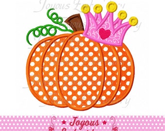 Instant Download Thanksgiving Pumpkin With Crown Applique Embroidery Design NO:1818